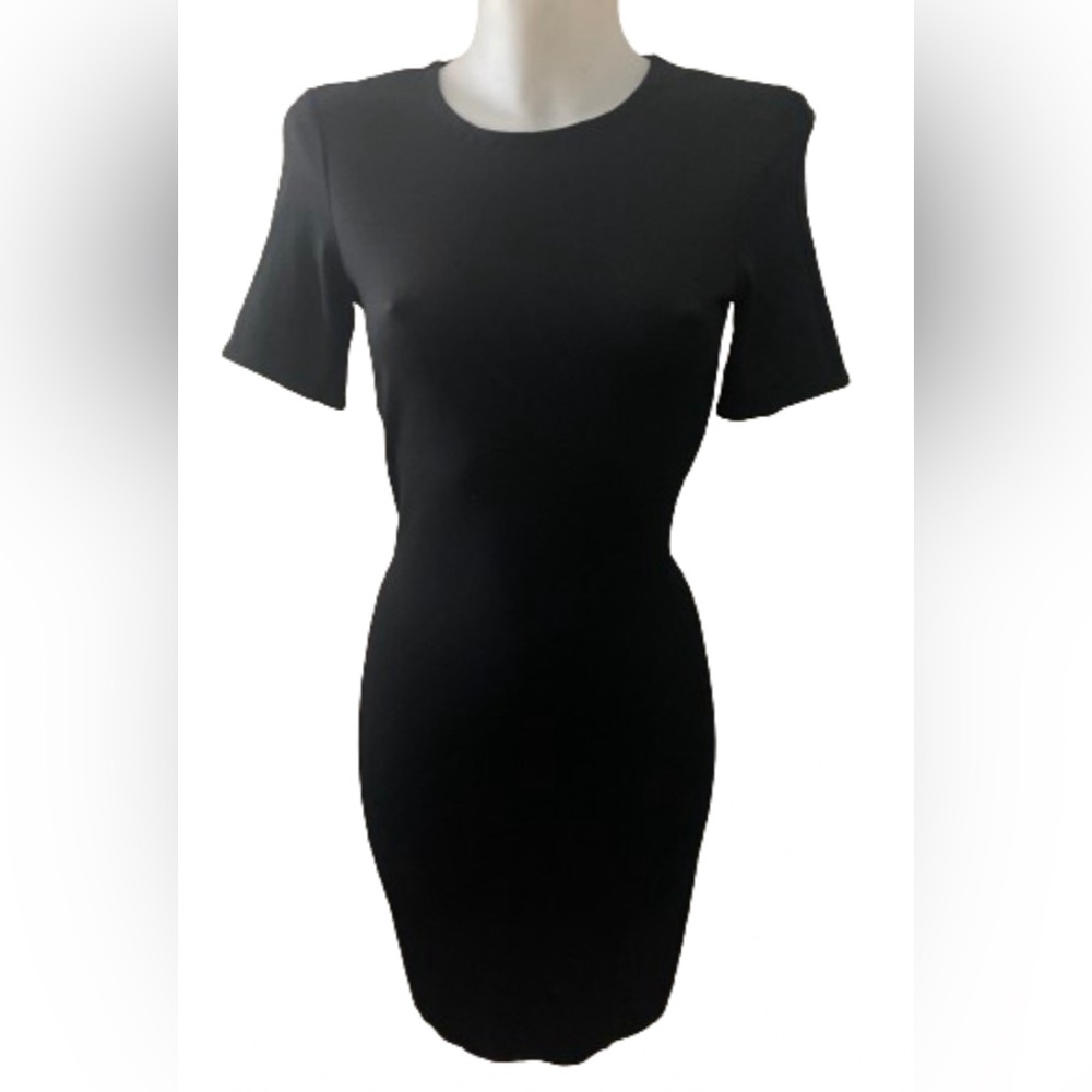Wilfred Mignonne Mini Dress Womenβs Aritzia Black Stretch Knit Zip Small - Picture 3 of 10